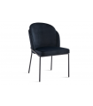 KYARA - Lot de 2 chaises velours et pieds noirs