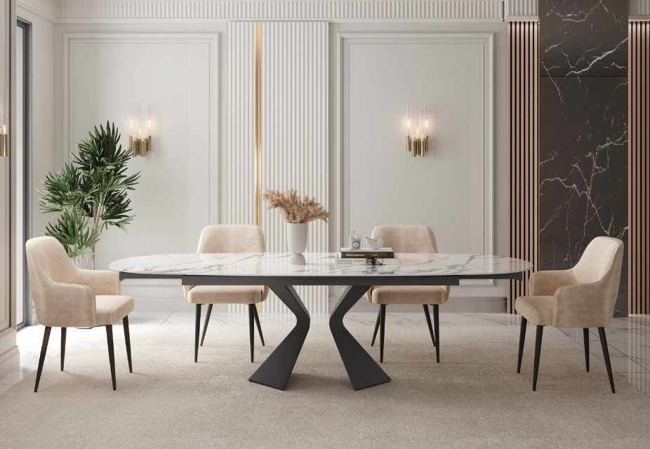 Table extensible 280 cm avec plateau en céramique, Bettini