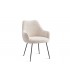 ALICE - Lot de 2 fauteuils de table tissu bouclette et pieds noirs