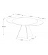 SOPHIA - Table ronde extensible en céramique marbrée beige et pied noir L120/180