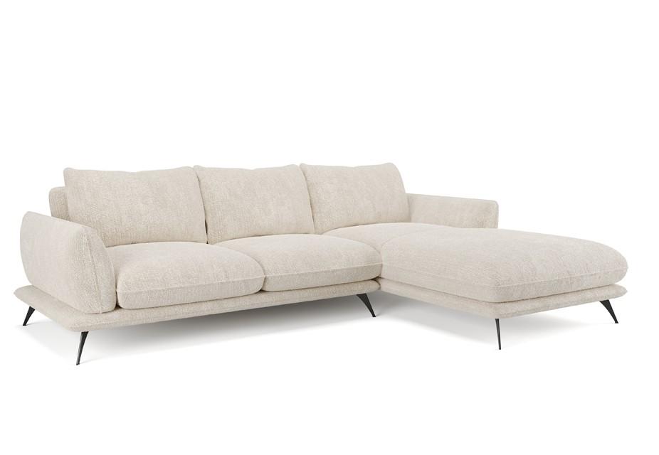 ANGELO - Canapé d'angle droit tissu chenille