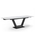 ARYA - Table extensible en céramique mabree beige et pied noir - L 180 / 260