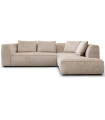 LORO - Canapé d'angle en tissu effet tweed taupe