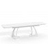 ADRIA - Table à manger extensible en céramique effet marbre et pieds blancs - L 180 / 260