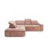 ALESSANDRO - Canapé d'angle gauche relax en velours taupe vintage