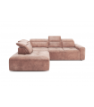 ALESSANDRO - Canapé d'angle gauche relax en velours taupe vintage