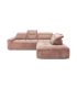 ALESSANDRO - Canapé d'angle droit relax en velours taupe vintage