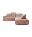 ALESSANDRO - Canapé d'angle droit relax en velours taupe vintage