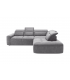 ALESSANDRO - Canapé d'angle droit relax en velours gris clair vintage