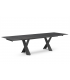 ALYNA - Table à manger extensible en céramique Noirs et pieds noirs - L 200 / 300