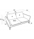 ANGELO - Canapé 2 places velours brillant beige