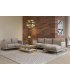 ANGELO - Canapé 2 places velours brillant beige