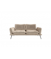 ANGELO - Canapé 2 places velours brillant beige