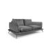 ANGELO - Canapé 2 places velours brillant gris