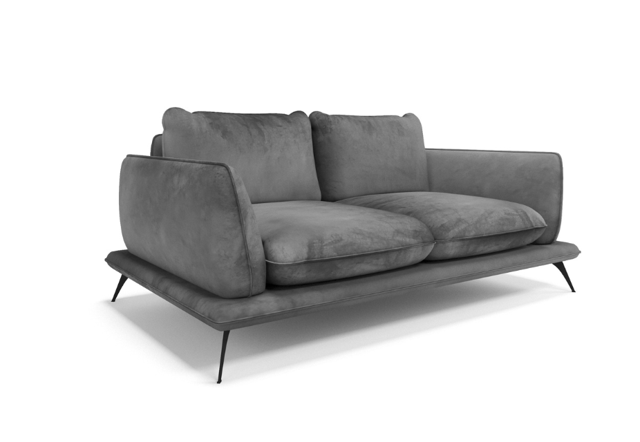 ANGELO - Canapé 2 places velours brillant gris
