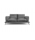 ANGELO - Canapé 2 places velours brillant gris