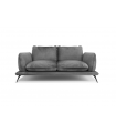 ANGELO - Canapé 2 places velours brillant gris