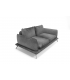 ANGELO - Canapé 2 places velours brillant gris