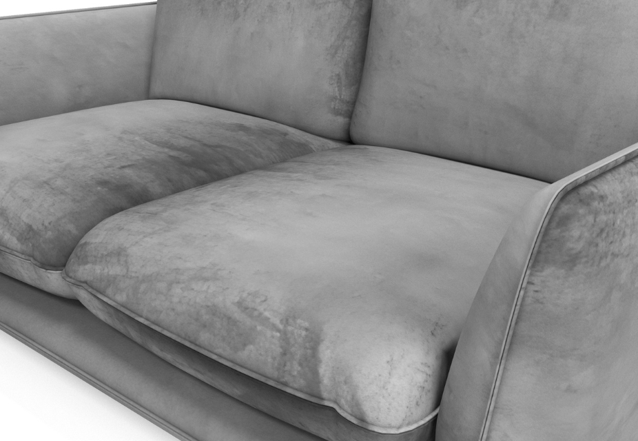 ANGELO - Canapé 2 places velours brillant gris