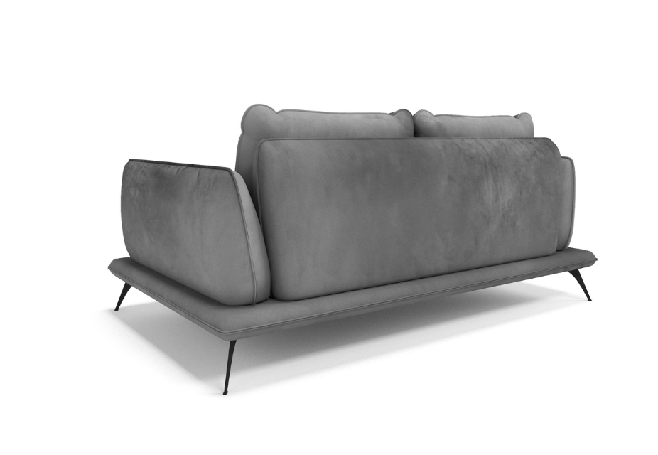 ANGELO - Canapé 2 places velours brillant gris