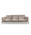 ANGELO - Canapé 3 places velours beige brillant