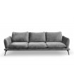 ANGELO - Canapé 3 places velours brillant gris