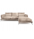 ANGELO - Canapé d'angle droit velours brillant beige