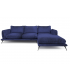 ANGELO - Canapé d'angle droit velours bleu marine