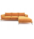 ANGELO - Canapé d'angle droit velours jaune vintage