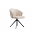 ANNA - Lot de 2 chaises pivotantes velours crème vintage et pieds noirs