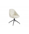 ANNALISA - Lot de 2 chaises pivotantes en tissu chenille crème