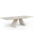 DEBORAH - Table à manger extensible en céramique beige - L 180 / 260