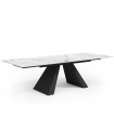 DEBORAH - Table à manger extensible en céramique blanche - L 180 / 260