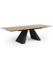 DEBORAH - Table à manger extensible en céramique effet bois - L 180 / 260