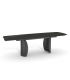 YASMINA - Table à manger extensible en céramique anthracite et pieds noirs - L 180 / 260