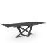 ELISSA - Table extensible en céramique noir marbrée - L 180 / 260