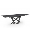 ELISSA - Table extensible en céramique noir marbrée - L 180 / 260