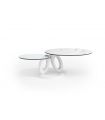 LEAH - Table basse pivotante avec céramique blanche