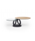 LEAH - Table basse pivotante avec céramique effet bois