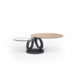 LEAH - Table basse pivotante avec céramique effet bois