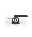 LEAH - Table basse pivotante avec céramique noir marbrée