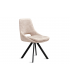 KLEA - Lot de 2 chaises velours crème vintage et pieds noirs