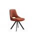 KLEA - Lot de 2 chaises velours terre vintage et pieds noirs