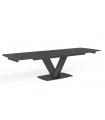 KENZA - Table à manger extensible en céramique anthracite - L 180 / 260