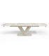 KENZA - Table à manger extensible en céramique beige - L 180 / 260
