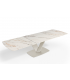 KENZA - Table à manger extensible en céramique beige - L 180 / 260