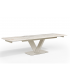 KENZA - Table à manger extensible en céramique beige - L 180 / 260