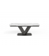 KENZA - Table à manger extensible en céramique Blanche - L 180 / 260