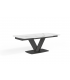 KENZA - Table à manger extensible en céramique Blanche - L 180 / 260