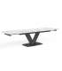 KENZA - Table à manger extensible en céramique Blanche - L 180 / 260